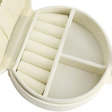 Travel Jewelry Case with Detachable Handle Accessory Organizer White