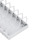 Vertical Pull Out Organizer for Pots and Pans Sliding Storage Rack with Dividers for Kitchen White