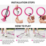 Foldable Skip Ball for Kids Colorful Flashing Wheel Skip Ball Game Fitness Toys Pink