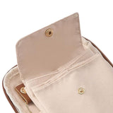 PU Leather Jewelry Organizer Bag Multi Compartment for Travel with Velvet Brown