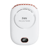 Portable Summer Cooling Fan with Lanyard USB Rechargeable Desk Fan Mini Cooling Travel Hanging Fan White