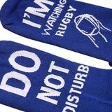 Pair of I'M WATCHING Unisex RUGBY Rugby Socks for Football Lover Blue