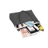 Women Tote Bag for Work Travel Canvas Laptop Handbag Shoulder Bag Black
