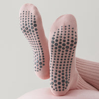 3 Pairs of Non-Slip Grips Yoga Socks Anti-Skid Knee-High Socks for Pilates Barre Dance Style 3