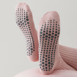 3 Pairs of Non-Slip Grips Yoga Socks Anti-Skid Knee-High Socks for Pilates Barre Dance Style 3