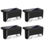 4Pcs Solar Deck Lights Outdoor for Outdoor Garden Stairs and Deck White