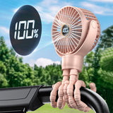 Portable Octopus Stroller Fan with Digital Display and 3 Adjustable Speeds Pink