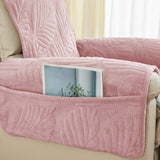 Recliner Chair Cover Sofa Slipcover Couch Protector with Side Pocket Pink