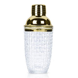Glass Cocktail Shaker Leakproof Drinks Shaker with Steel Lid Ice Shaker for Home and Bar Use Golden