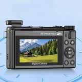 8K Digital Camera with Flip Screen WIFI Remote Control for Photography Black
