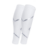 Pair of Compression Calf Sleeve Elastic Leg Brace for Sports Running White