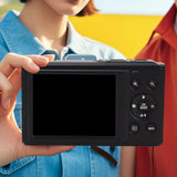 5K HD Dual-Screen Digital Camera Point-and-Shoot Selfie Camera with LED Fill Light Black