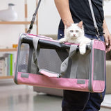 Washable Pet Carrier for Large Cats and Dogs Travel Pink