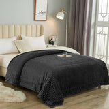 Reversible Throw Blanket Fuzzy Blanket Faux Sherpa Blanket for Bed Sofa Dark Grey