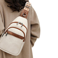 Women Crossbody Bag PU Leather Sling Bag Small Chest Bag Shoulder Pack