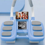 4-Wheel Automatic Rebound Ab Roller with Elbow Support Ab Exercise Machine Blue