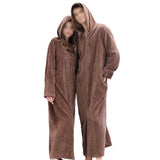 Unisex Bathrobe for Womens Flannel Fleece Robes Winter Warm Housecoat Nightgown Sleepwear Coffee