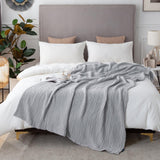230x200cm Cotton Muslin Blanket Throw Blanket Travel Wrap Bed Cover Grey