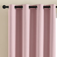 100% Blackout Curtain Panel with Black Liner – Heat & Light Blocking Pink