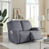 Full Wrapped Stretch Recliner Chair Cover Elastic Recliner Sofa Slipcover Dark Gray