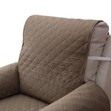 Recliner Chair Cover Couch Protector Slipcover with Elastic Straps Khaki