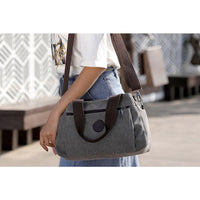 Crossbody Bag 3-Compartments Satchel Handbags Purse Messenger Shoulder Bag Grey
