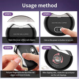Electric Nail Clipper with LCD Display 3-Speed Adjustable Nail Trimmer USB Rechargeable Nail Grooming Tool Black