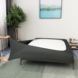 Elastic Box Spring Cover 4 Sides Wrap Around Bed Skirt Gray