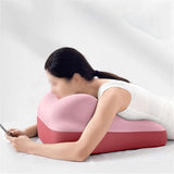Ergonomic Memory Foam Reading Pillow for Bed and Sofa Pink