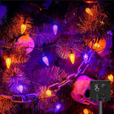 7M Solar Strawberry String Lights Waterproof Christmas LED Holiday Decor - Purple and Orange