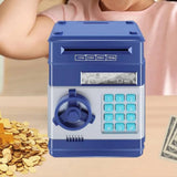 Electronic ATM Piggy Bank with Password Lock for Coins – Money Saving Box Toy Gift Blue