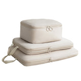 6Pcs Set Packing Cubes for Suitcases Travel Luggage Organizers Clothing Sorting Bags Beige