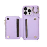 PU Leather Phone Case Crossbody Phone Cover Wallet Purse with RFID Blocking Card Holder Purple