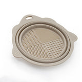 2Pcs Foldable Makeup Brush Cleaner Bowl Portable Silicone Cleaning Tool for Cosmetic Brushes Powder Puffs Sponges Khaki