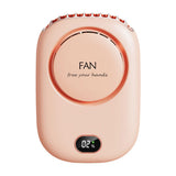 Portable Summer Cooling Fan with Lanyard USB Rechargeable Desk Fan Mini Cooling Travel Hanging Fan Pink