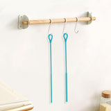 2Pcs Silicone Straw Cleaner Brushes Reusable Straw Cleaner with Bendable Steel Core Blue
