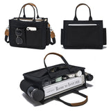 Large Canvas Tote Bag for Women Laptop Work Book Bags Crossbody Handbag Shoulder Travel Gym Bag Black