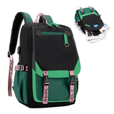 Girls Backpack for Middle School Students with USB Charging Port Green