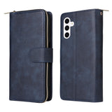 Leather Wallet Flip Case Compatible With Samsung S26 Series Blue