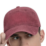 Casual Baseball Cap Adjustable Classic Sport Cap Solid Golf Dad Hat Wine Red