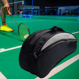 Badminton Racket Bag Holds 4-6 with Shoe Compartment Shoulder Strap Black