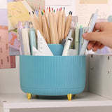 360 Degree Rotating Desk Organizer Dual-Purpose Pencil Pen Holder for Office School Sky Blue