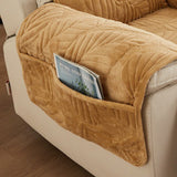 Recliner Chair Cover Sofa Slipcover Couch Protector with Side Pocket Coffee