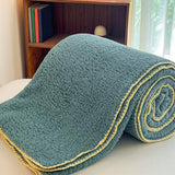 230 x 200cm Soft Faux Fur Sherpa Throw Blanket Large Cozy Blanket for Sofa Bed Green