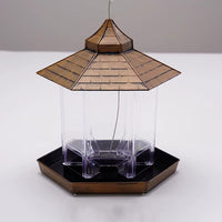 Outdoor Hanging Bird Feeder Gazebo Shape Seed Container Bronze
