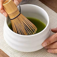 5-Piece Set Traditional Matcha Tea Tools Bamboo Whisk Ceramic Bowl Accessories for Matcha Brewing White