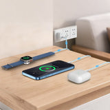 3 in 2 USB C Cable for Apple Watch Multiple Devices Charger iPhone Charger Light Blue