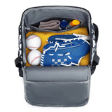 Large Capacity Baseball Bag Softball Bat Bag with Shoe Compartment Black and White