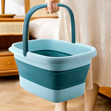 Collapsible Foot Bath Basin with Massage Acupoints Green