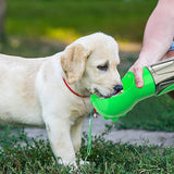 4 in1 Pet Feeder Dog Cat Puppy Water Bottle Cup Travel Pooper Scooper Outdoor Green